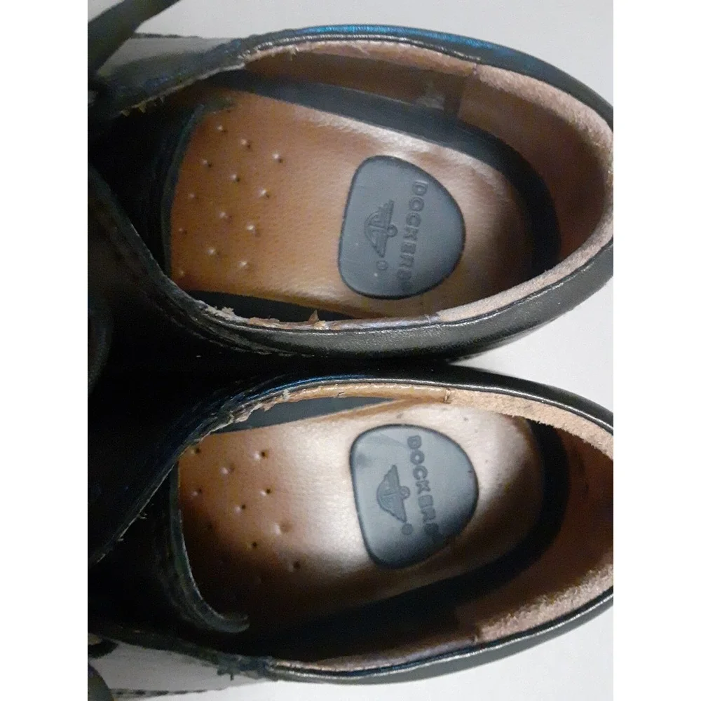 Dockers‎ Shoes Mens 11 Wide Cap Toe Oxford Casual Black Leather Lace Up Low Top